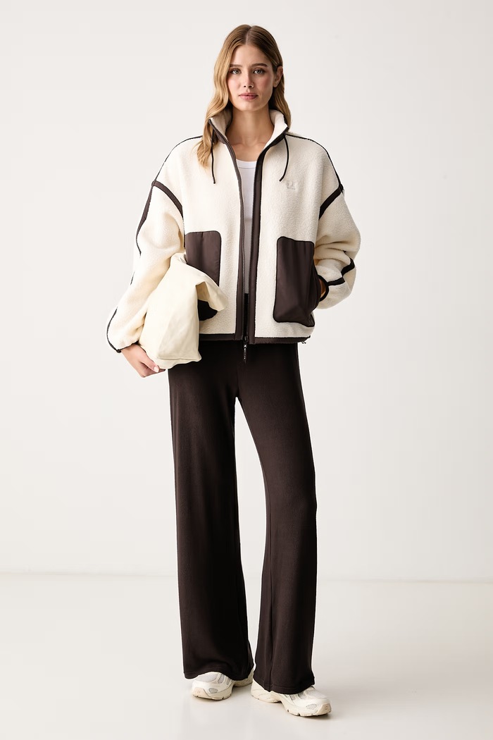 P.E Nation Bluza polarowa damska Lennon 263J056 beżowy AW26