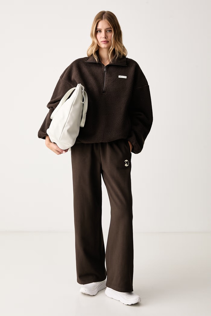 P.E Nation Bluza damska polarowa Rotate 263J088 brązowy AW26