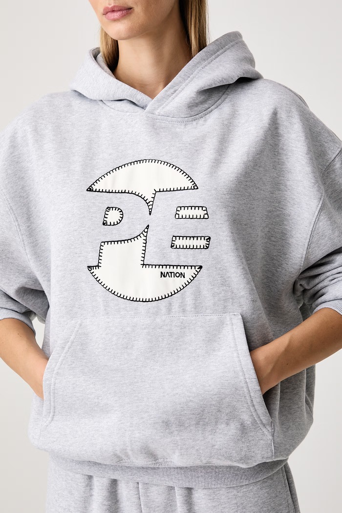 Bluza z kapturem damska z bawełną Voltage P.E Nation 263H119 szary
