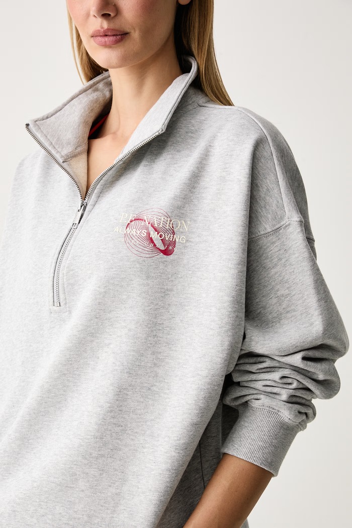 Bluza treningowa damska bawełniana Snap P.E Nation 263F134 szary