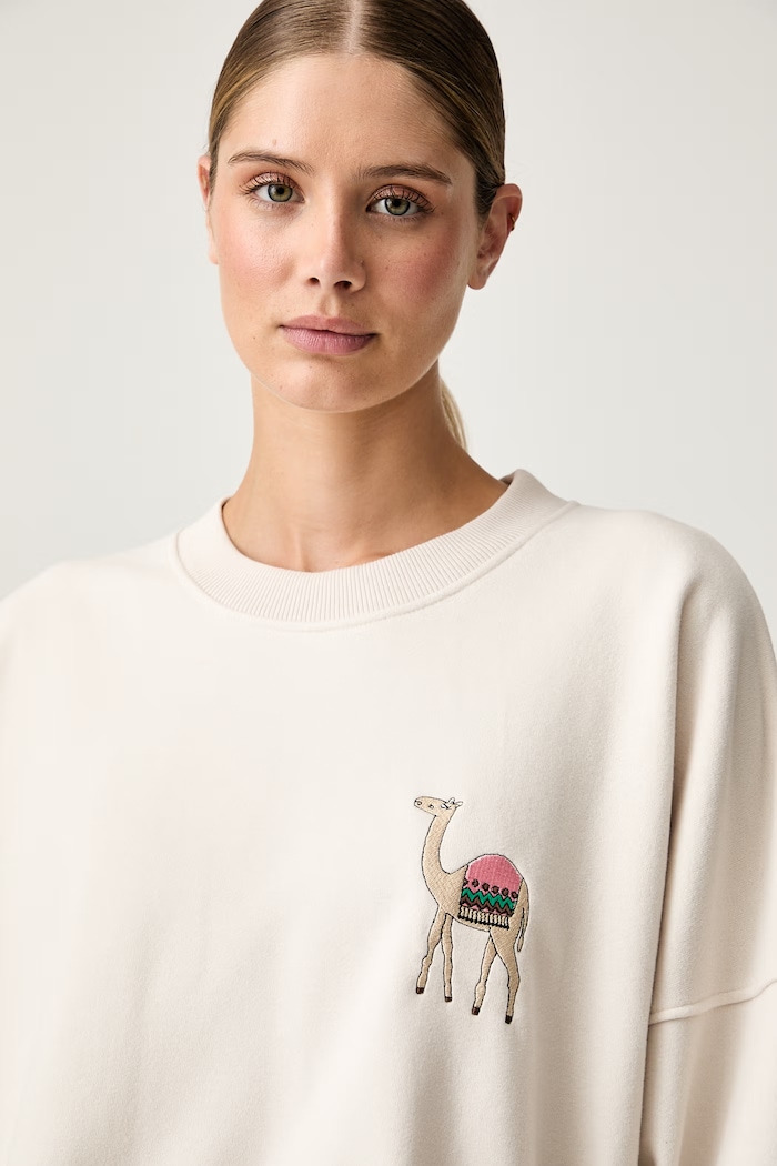 JOYINME bluza treningowa damska z bawełną Kind beżowy Kind.Oversized.Pullover