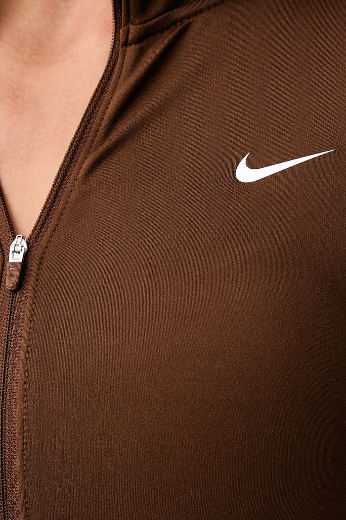 Bluza treningowa damska Nike One Fitted Dri-FIT Nike brązowy IM7046.259