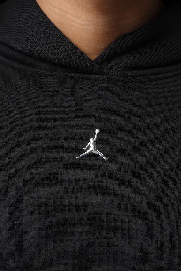 Bluza z kapturem damska z bawełną Brooklyn Jordan czarny IM7285.010