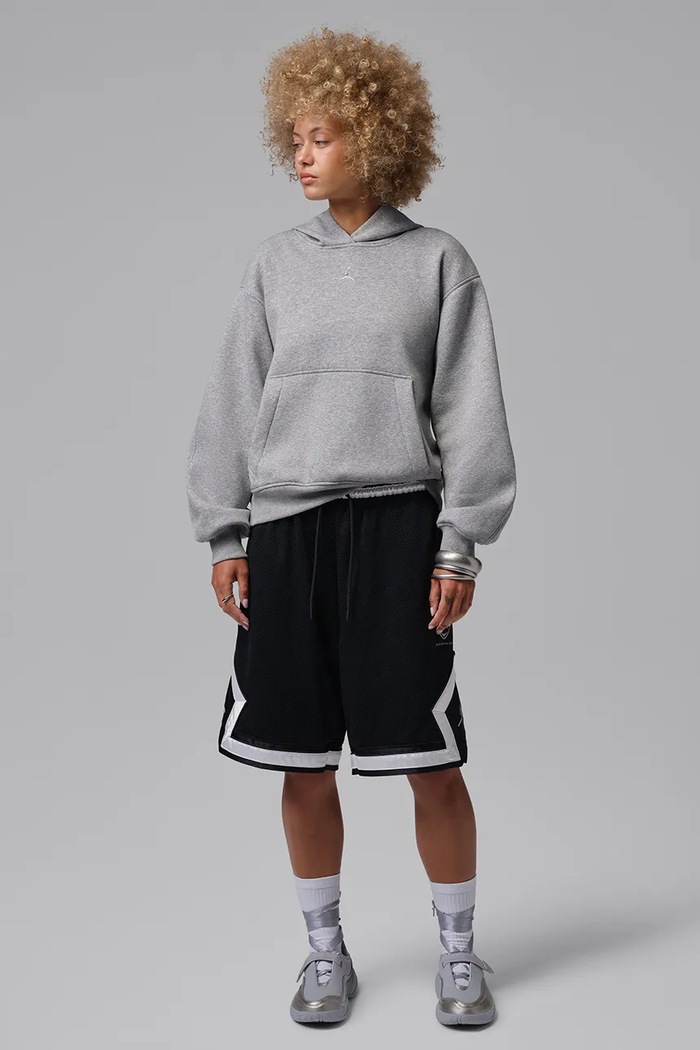 Odzież Jordan Bluza z kapturem damska z bawełną Brooklyn IM7285.064 szary