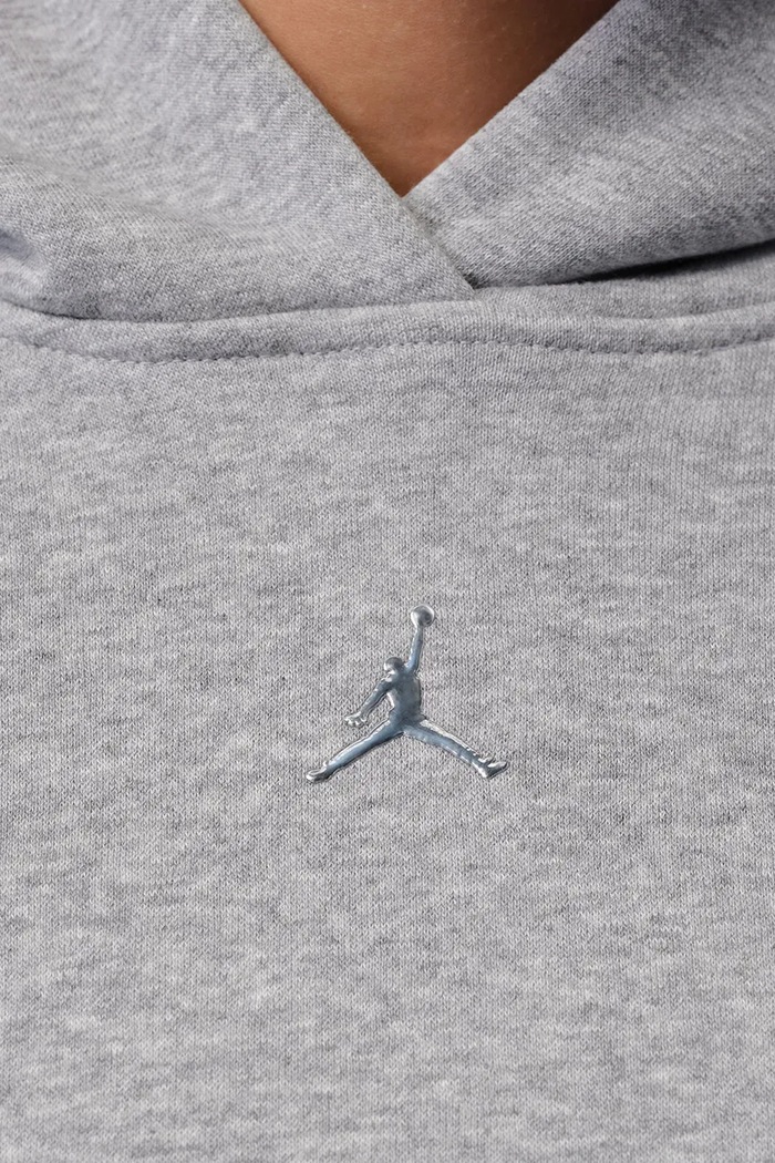 Bluza z kapturem damska z bawełną Brooklyn Jordan szary IM7285.064