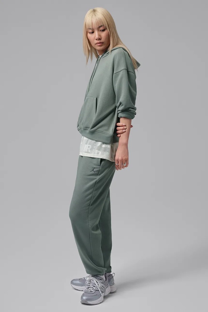Odzież Jordan Bluza z kapturem damska z bawełną Sport Crossover IB2498.364 zielony