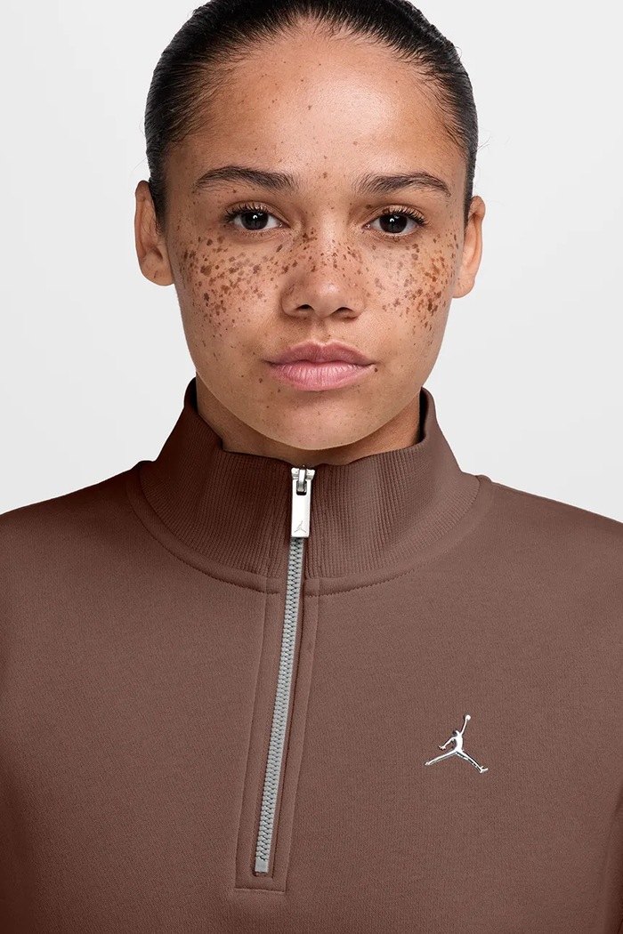 Odzież Jordan Bluza damska z bawełną Brooklyn Fleece IV7533.265 brązowy