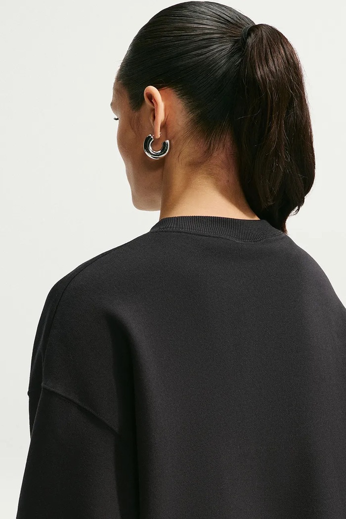 Bluza oversize damska z bawełną Studio Fleece Nike Sportswear IM8082.001 czarny