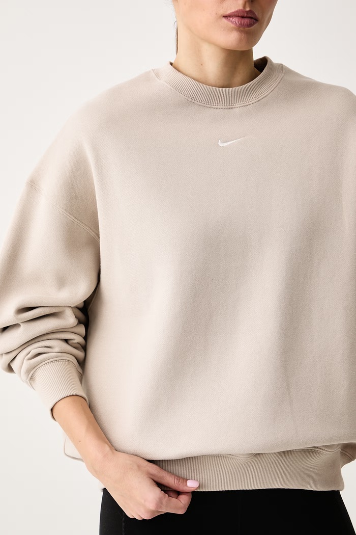 Oversize melegítőfelső női pamuttal Studio Fleece Nike Sportswear IM8082.236 bézs