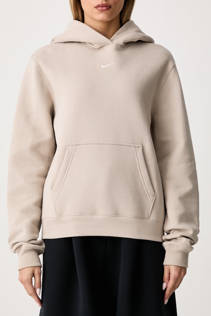 Bluza z kapturem damska z bawełną Studio Fleece Nike Sportswear IM8100.236 beżowy