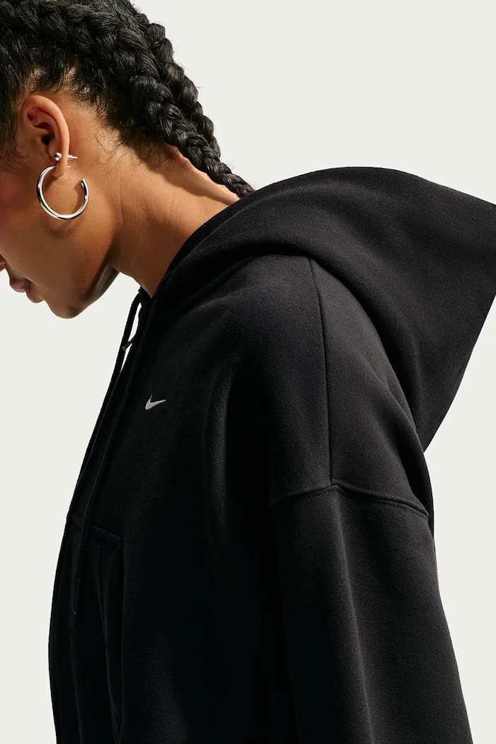 Bluza rozpinana z kapturem damska z bawełną Studio Fleece Nike Sportswear IM8499.001 czarny