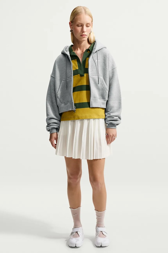 Nike Sportswear Bluza rozpinana z kapturem damska z bawełną Studio Fleece szary IM8499.063