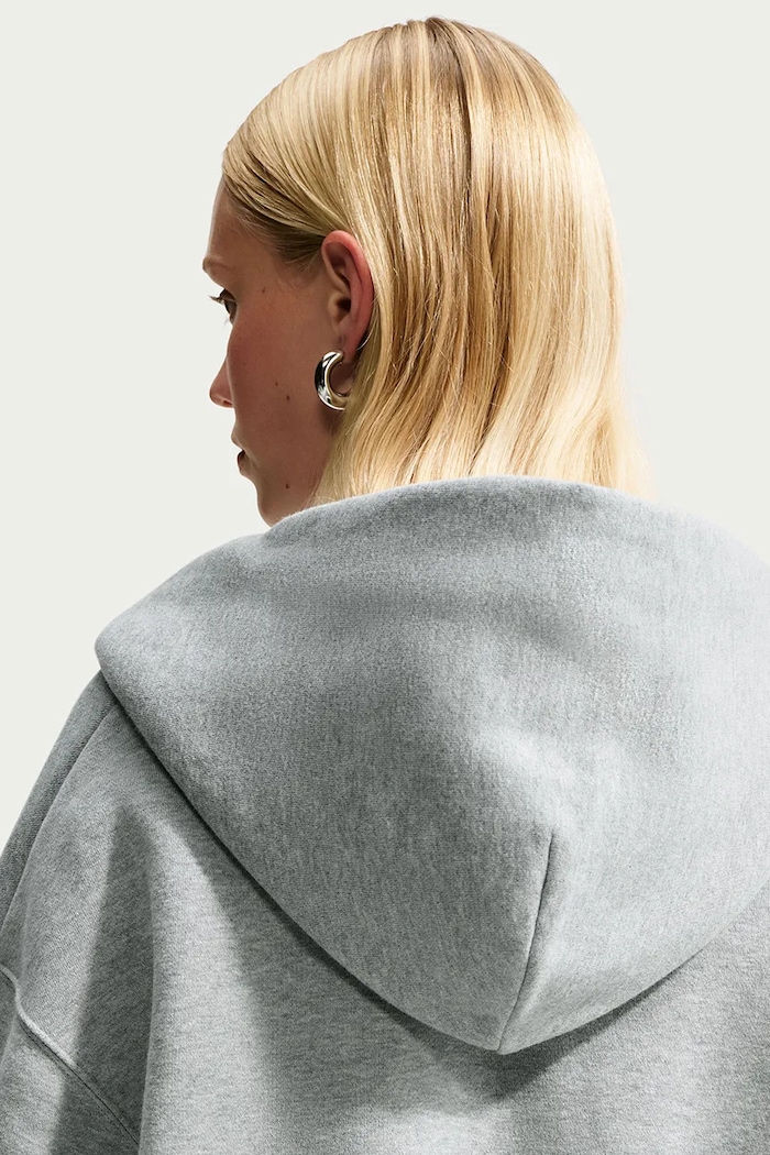 Odzież Nike Sportswear Bluza rozpinana z kapturem damska z bawełną Studio Fleece IM8499.063 szary