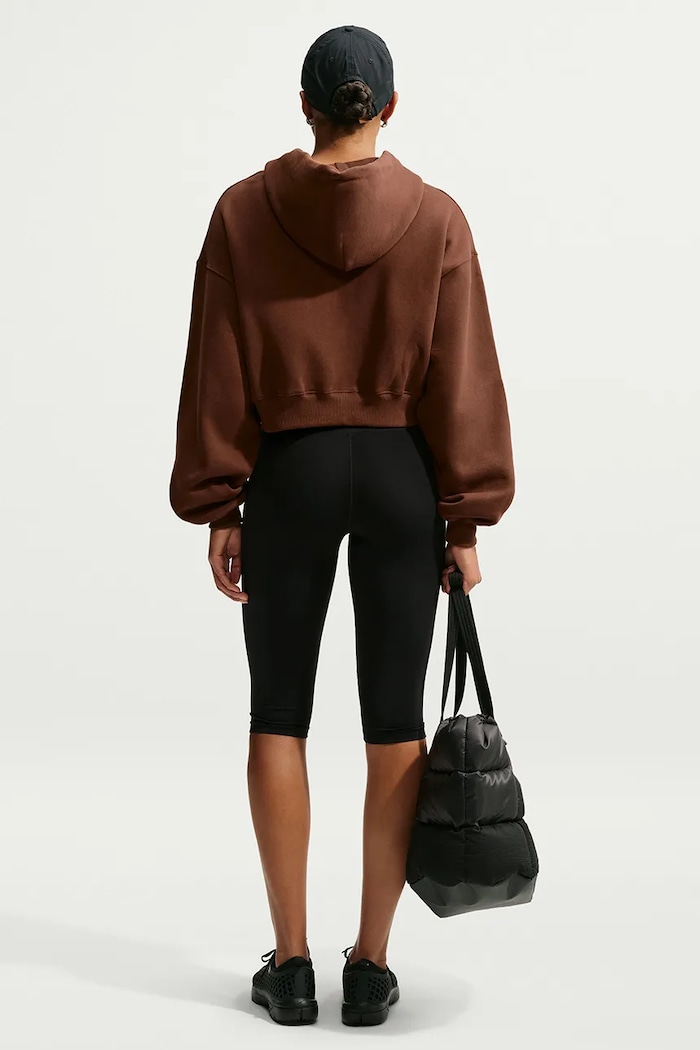Nike Sportswear Bluza rozpinana z kapturem damska z bawełną Studio Fleece IM8499.259 brązowy AW26
