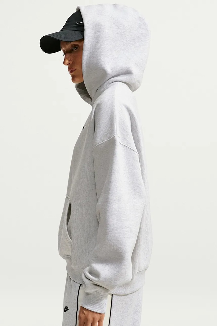 Odzież Nike Sportswear Bluza z kapturem dziecięca z bawełną Studio Fleece IO2105.051 szary