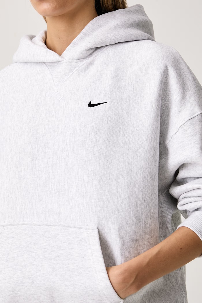 Dukserica sa kapuljačom ženska s pamukom Studio Fleece Nike Sportswear IO2105.051 siva