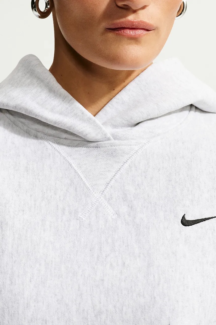 Bluza z kapturem dziecięca z bawełną Studio Fleece Nike Sportswear szary IO2105.051