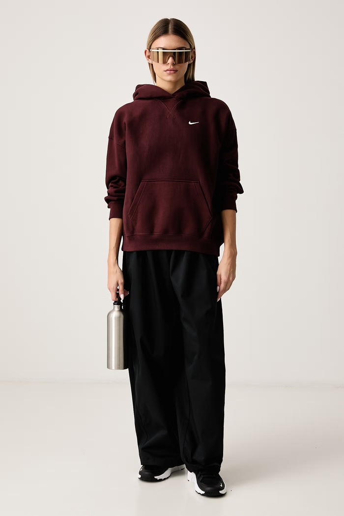 Nike Sportswear Oversize mikina dámska s bavlnou Studio Fleece IO2105.658 burgundské AW26