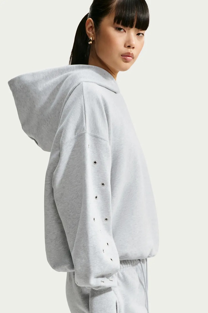 Bluza z kapturem damska z bawełną Studio Fleece Nike Sportswear IX7043.012 szary