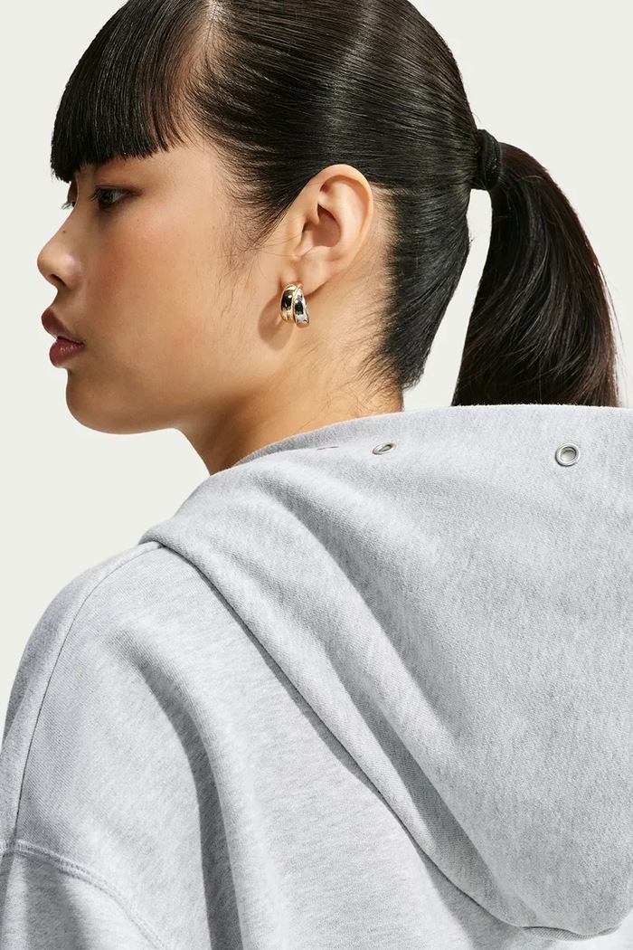 Mikina s kapucňou dámska s bavlnou Studio Fleece Nike Sportswear sivá IX7043.012