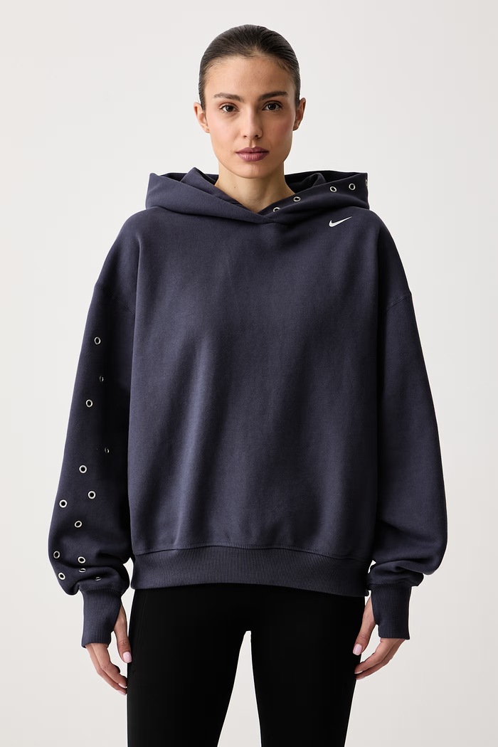 Nike Sportswear Mikina s kapucňou dámska s bavlnou Studio Fleece tmavomodrá IX7043.013