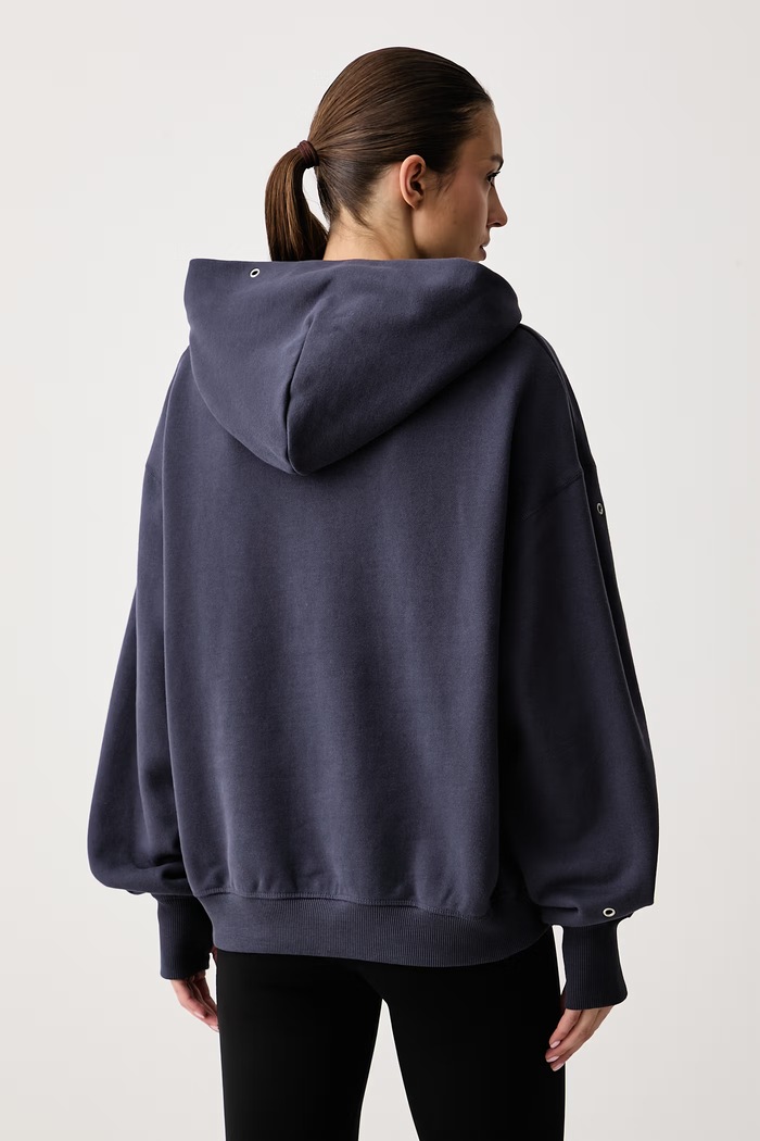 Oblečenie Nike Sportswear Mikina s kapucňou dámska s bavlnou Studio Fleece IX7043.013 tmavomodrá