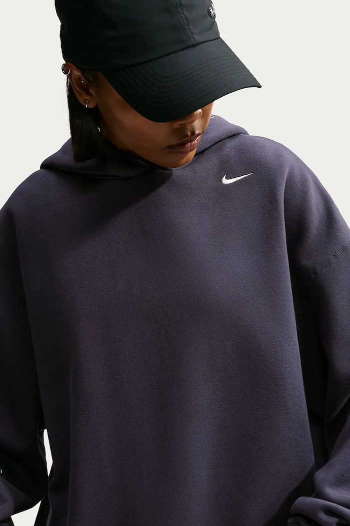 Ρούχα Nike Sportswear Μπλούζα με κουκούλα γυναικεία με βαμβάκι Studio Fleece IX7043.013 σκούρο μπλε