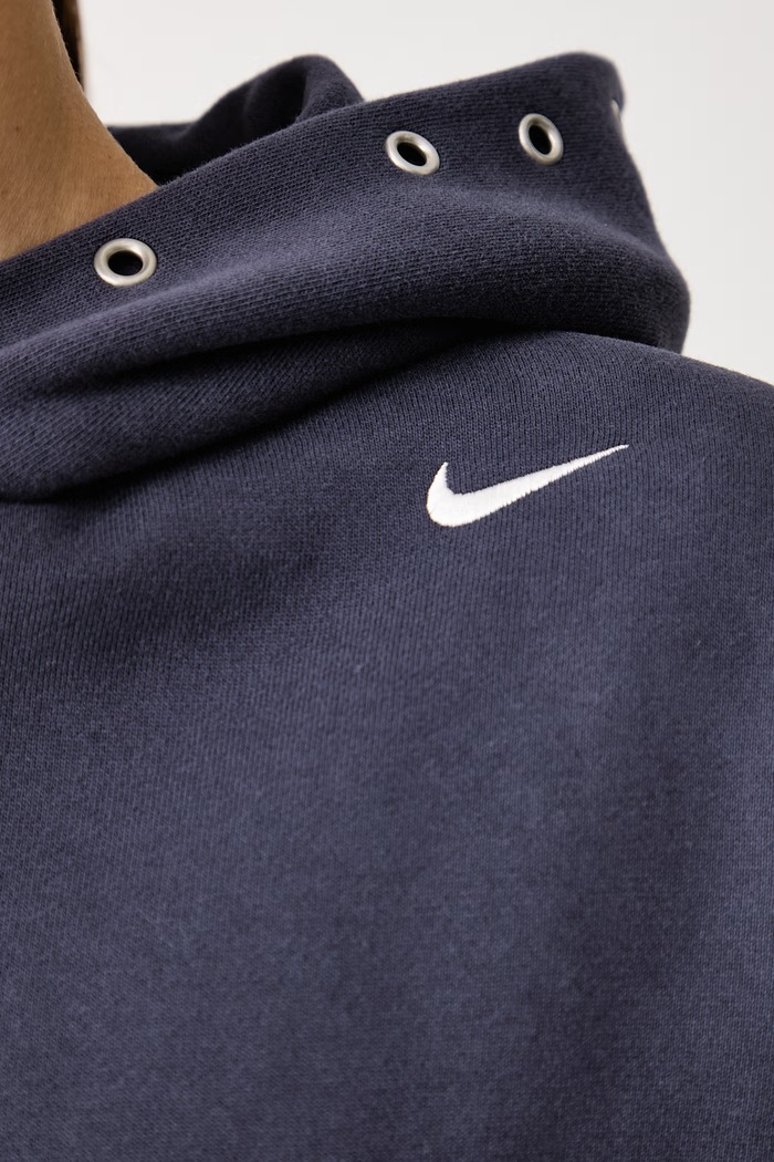 Mikina s kapucňou dámska s bavlnou Studio Fleece Nike Sportswear tmavomodrá IX7043.013