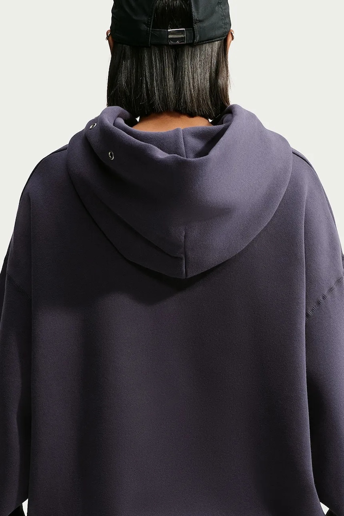 Μπλούζα με κουκούλα γυναικεία με βαμβάκι Studio Fleece Nike Sportswear σκούρο μπλε IX7043.013