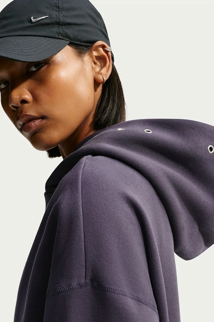 Bluza z kapturem damska z bawełną Studio Fleece Nike Sportswear IX7043.013 szary
