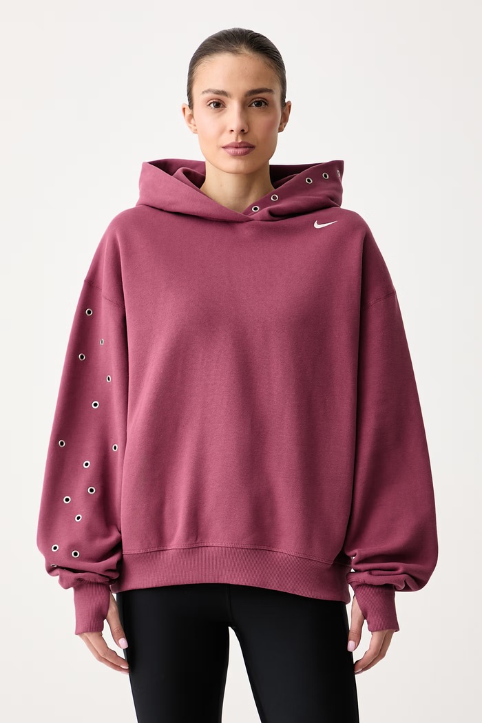 Nike Sportswear Oversize melegítőfelső női pamuttal Studio Fleece rózsaszín IX7043.654