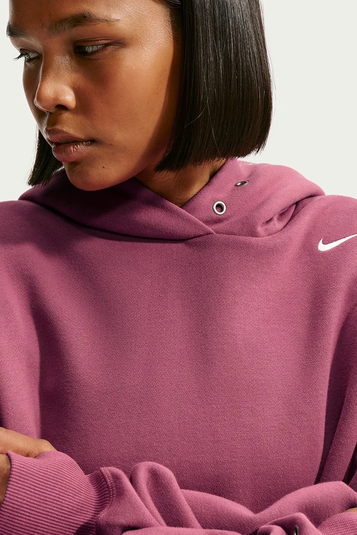 Bluza oversize damska z bawełną Studio Fleece Nike Sportswear IX7043.654 różowy