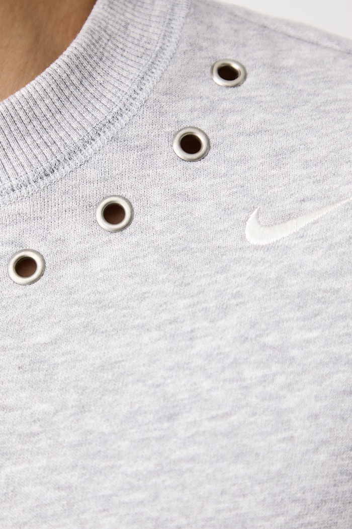 Oversize melegítőfelső női pamuttal Studio Fleece Nike Sportswear szürke IX7045.012