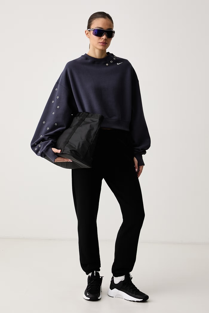 Nike Sportswear Mikina dámska s bavlnou Studio Fleece IX7045.013 tmavomodrá AW26