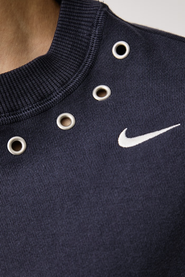 Mikina dámska s bavlnou Studio Fleece Nike Sportswear tmavomodrá IX7045.013