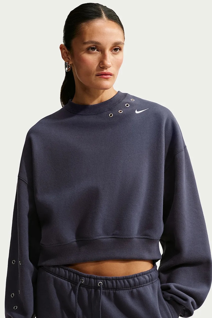 Odzież Nike Sportswear Bluza damska z bawełną Studio Fleece IX7045.013 szary