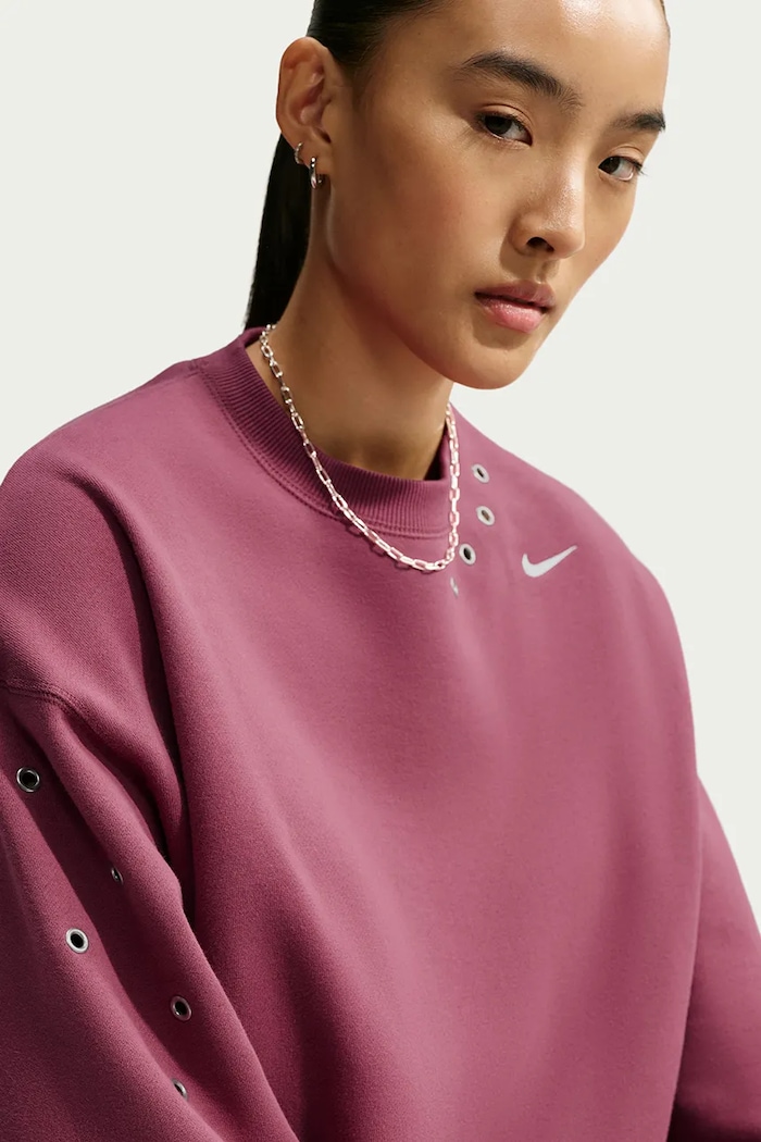 Bluza damska z bawełną Studio Fleece Nike Sportswear IX7045.654 różowy