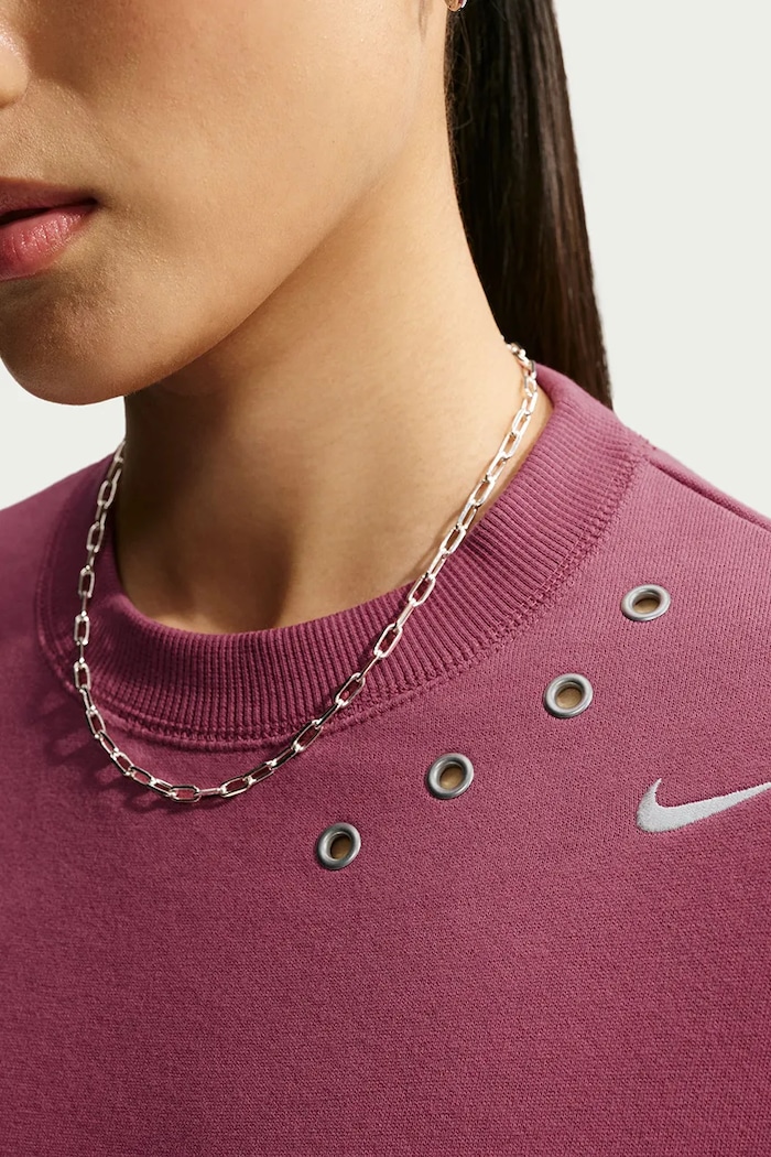 Bluza damska z bawełną Studio Fleece Nike Sportswear różowy IX7045.654