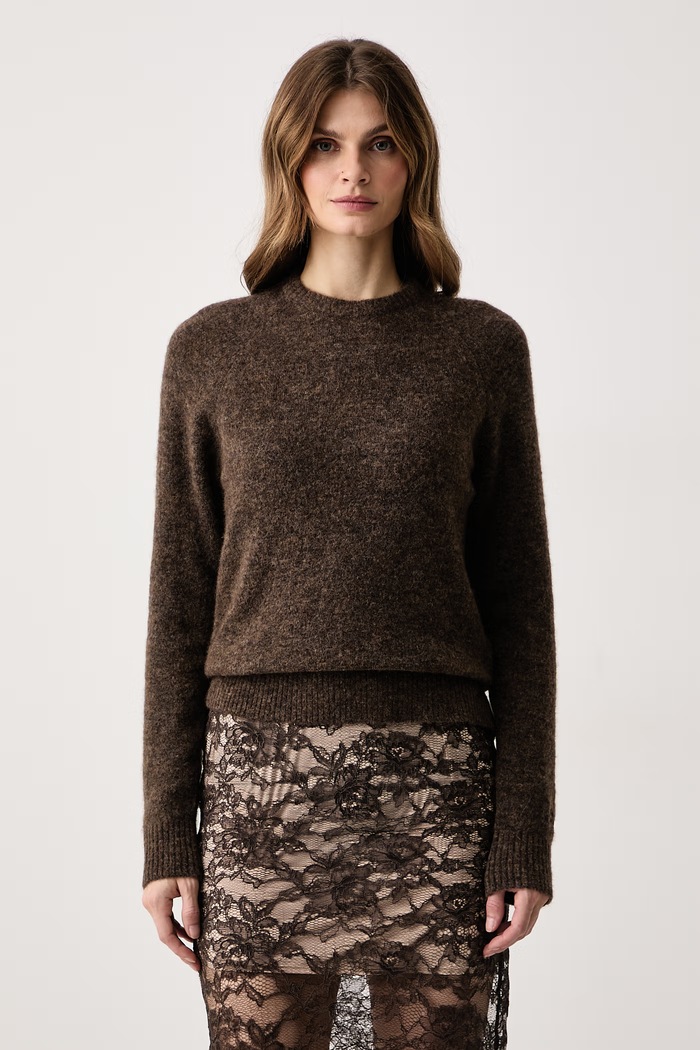 MC2 Saint Barth Sweter damski z wełną brązowy AMM0001