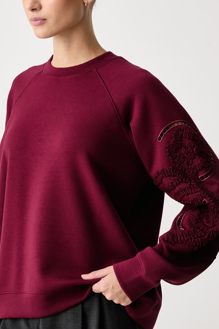 Bluza damska z wiskozą Lola Casademunt LF2611034 bordowy