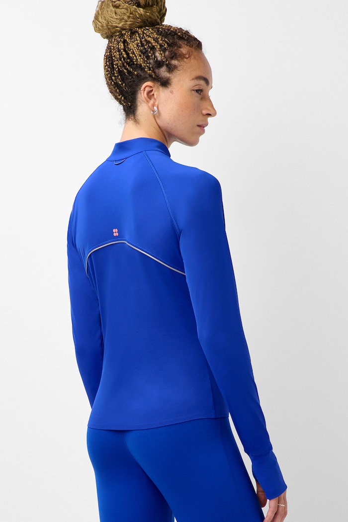 Sweaty Betty Bluza sportowa damska Runners High SB10769 niebieski AW26