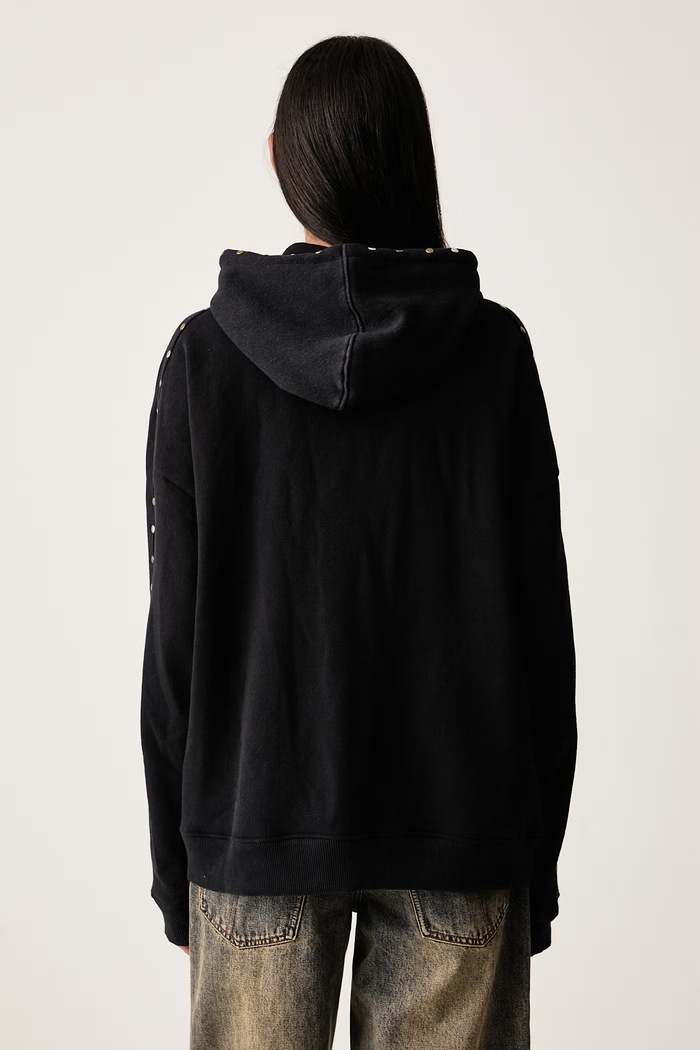 Odzież The Ragged Priest Bluza rozpinana z kapturem damska z bawełną RPAW261047JS czarny