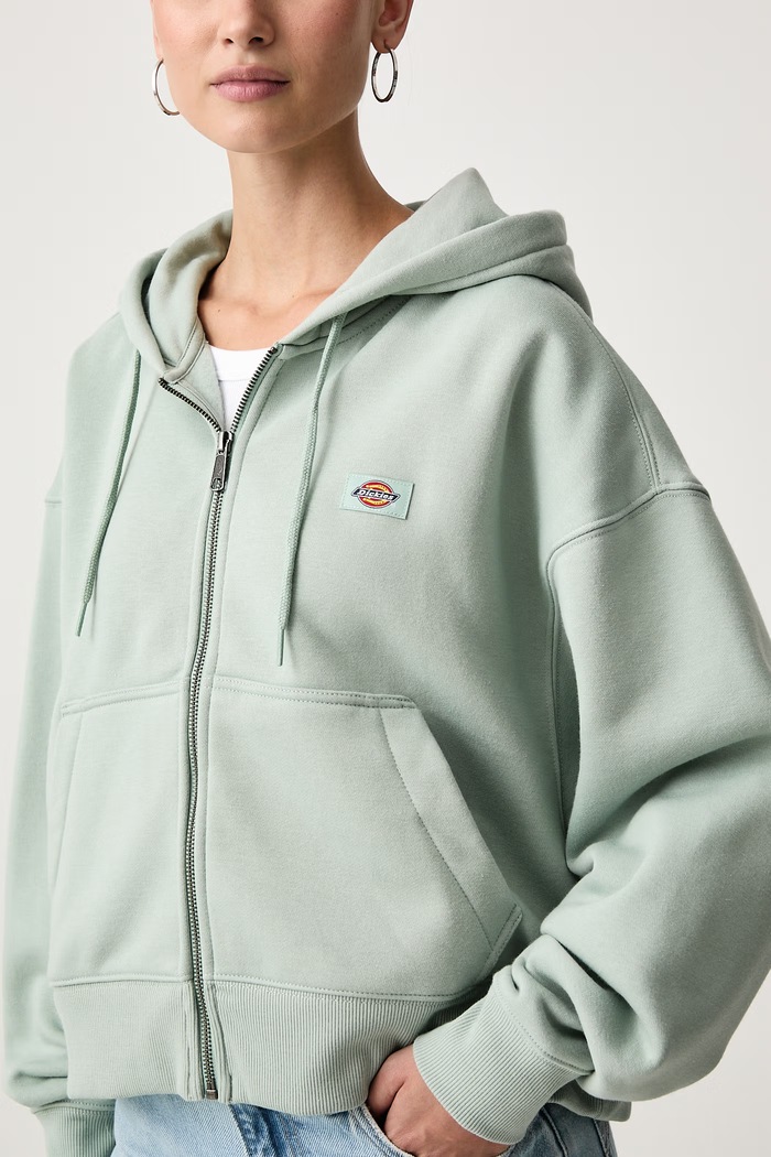 Bluza rozpinana z kapturem damska z bawełną Dickies DK0A4Y1ZB871 zielony