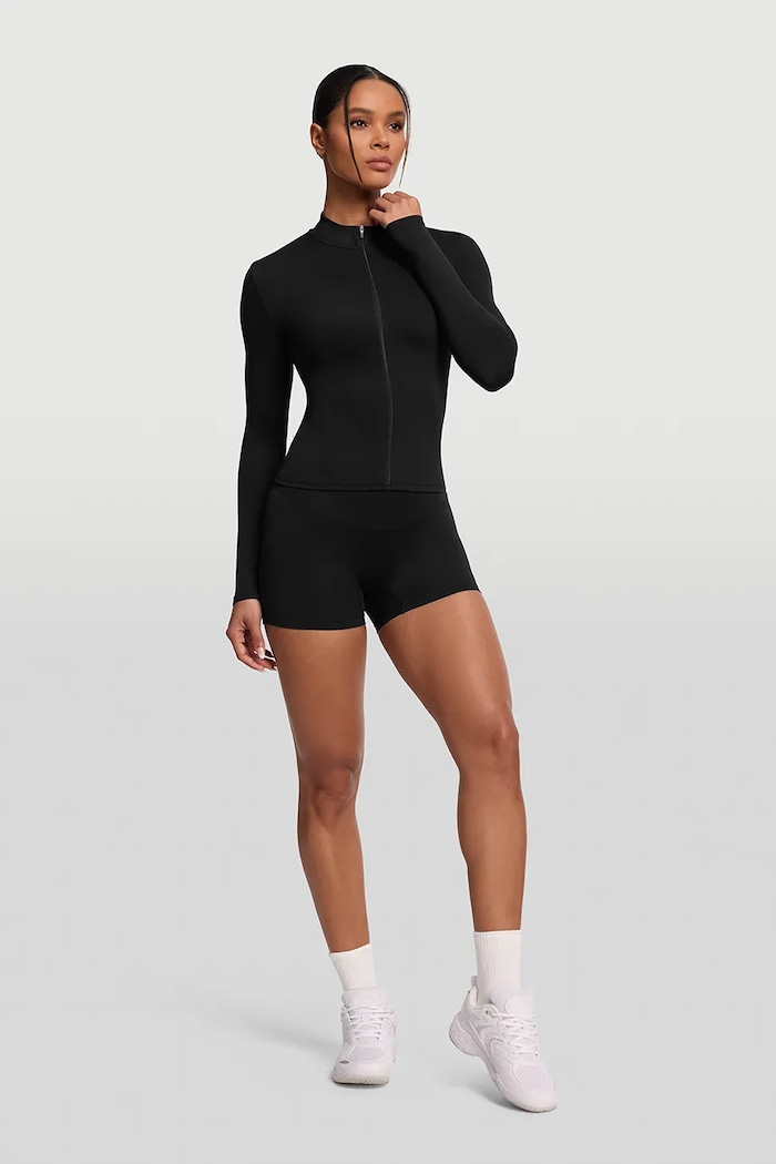 Odjeća BetterMe Sportska dukserica za žene Sleek Zip-Up JCK00002 crna