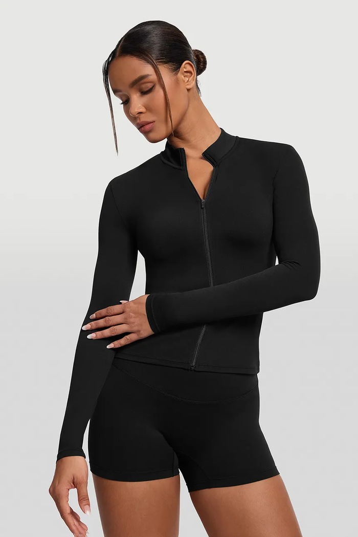 Sportska dukserica za žene Sleek Zip-Up BetterMe crna JCK00002