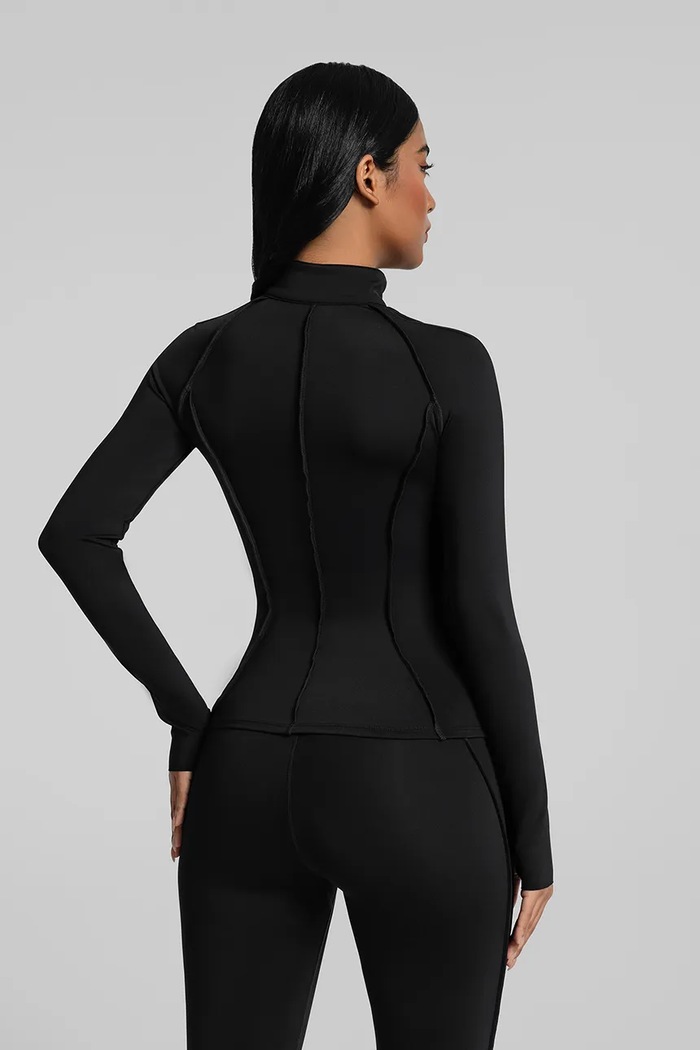 BetterMe Bluza rozpinana damska Contour Zip-Up LSL00019 czarny AW26