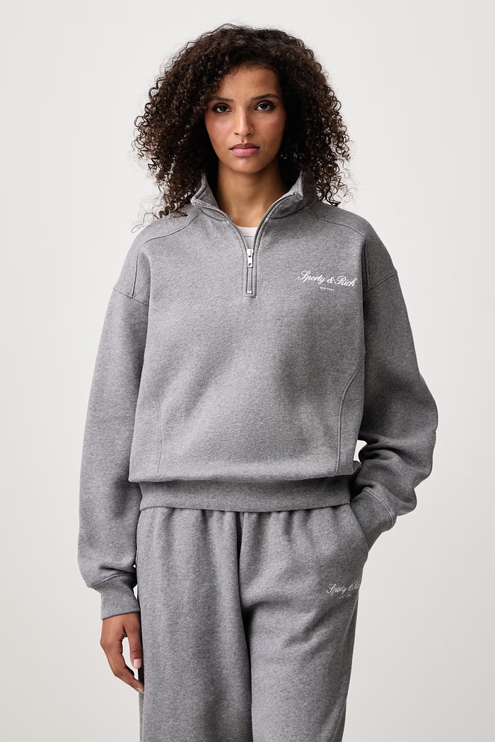 Sporty & Rich Signature NY bluza bawełniana damska szary ST10982000GY34