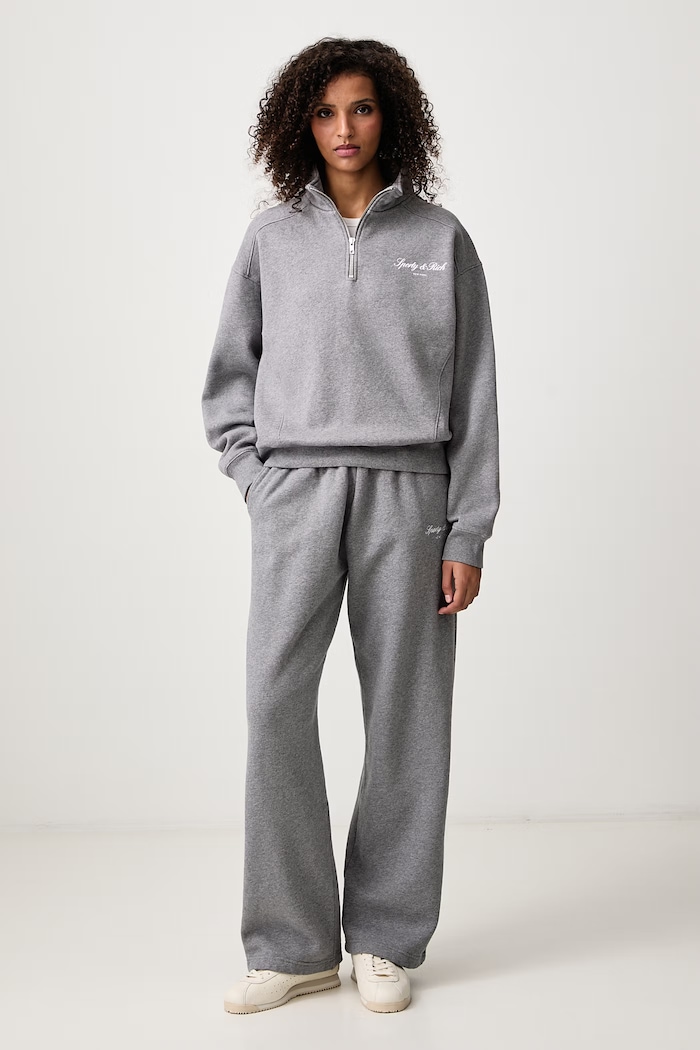 Sporty & Rich Signature NY bluza bawełniana damska ST10982000GY34 szary AW26