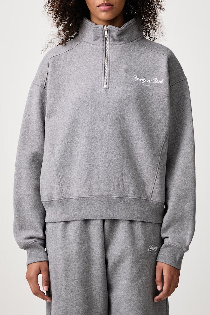 Signature NY bluza bawełniana damska Sporty & Rich szary ST10982000GY34
