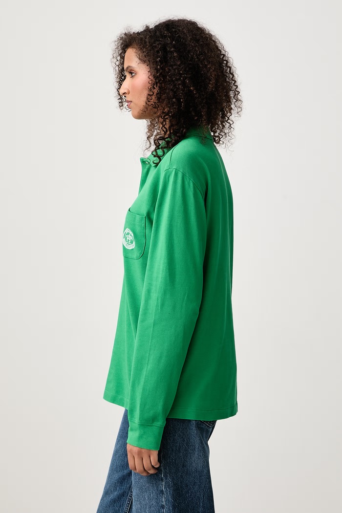 Longsleeve damski bawełniany Riding Club Sporty & Rich TO08683244GR19 zielony
